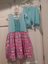 Lot Eleanor Rose Ruffle Rhonda Dress Sunglasses polka dot Brailey shorties 6 7