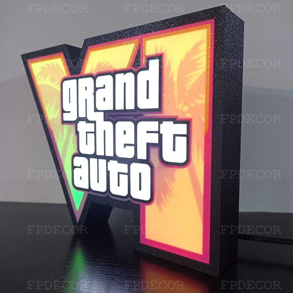 Grand Theft Auto VI Light Box – RGB Lamp for Gaming Setup