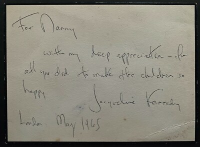 1965 Jacqueline Kennedy Autographed Signed Handwritten Letter JSA