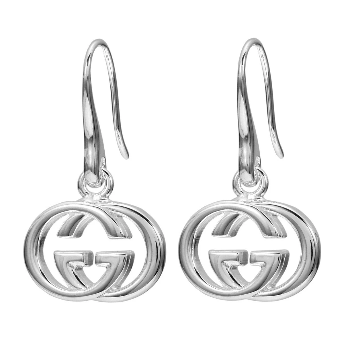Boucles d'oreilles GUCCI double G swing argent sterling 925 accessoires femmes Italie