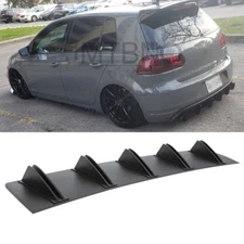 For VW GTI MK6 2010-2014 Rear Diffuser 10 Shark Fins Bumper Lip Splitter Spoiler