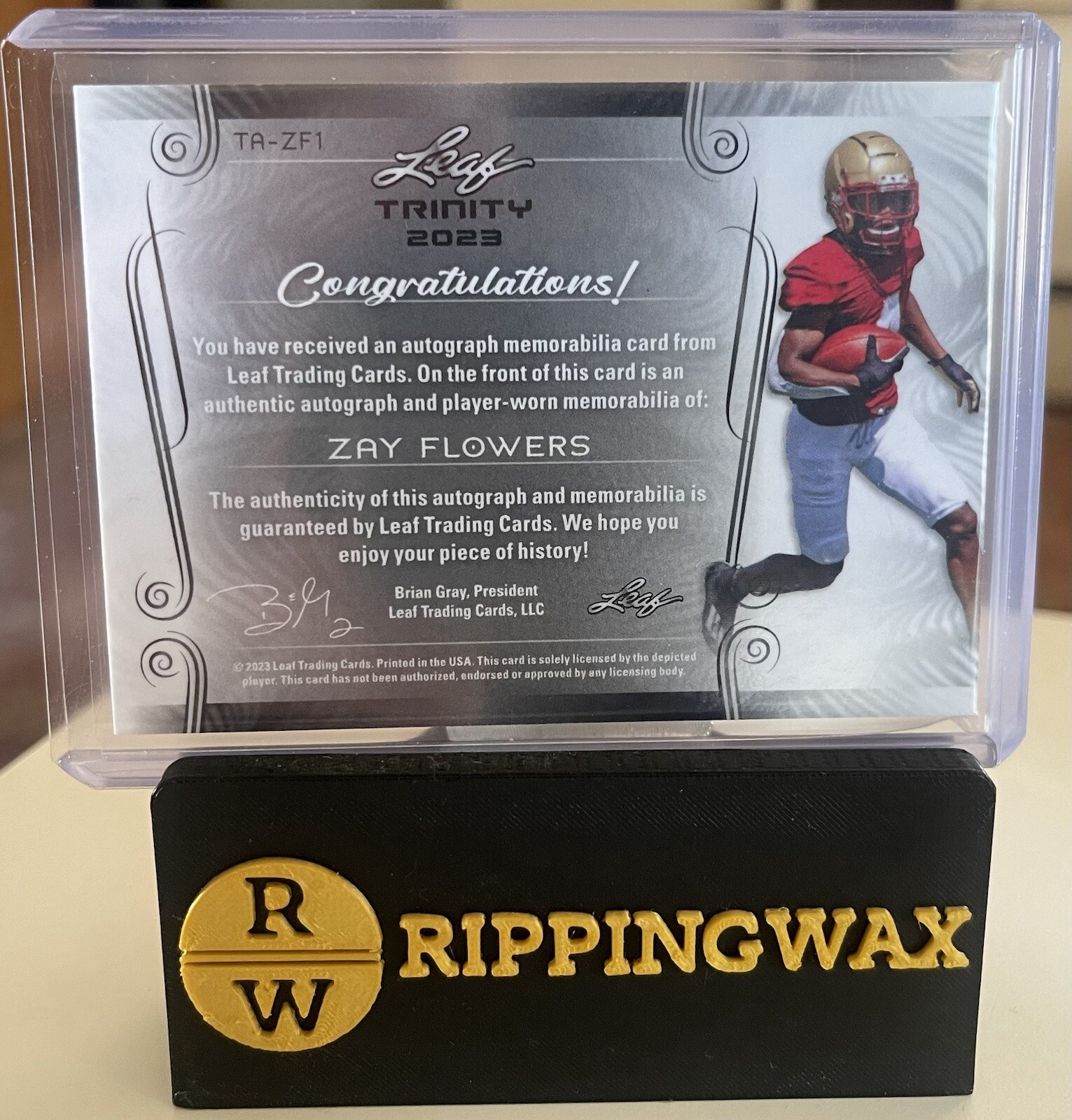 2023 Leaf Trinity Zay Flowers Laundry Tag Triple Relic /50 Ravens🔥🔥 eBay