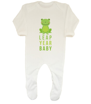 Leap Year Baby Frog Baby Grow Sleepsuit Boys Girls