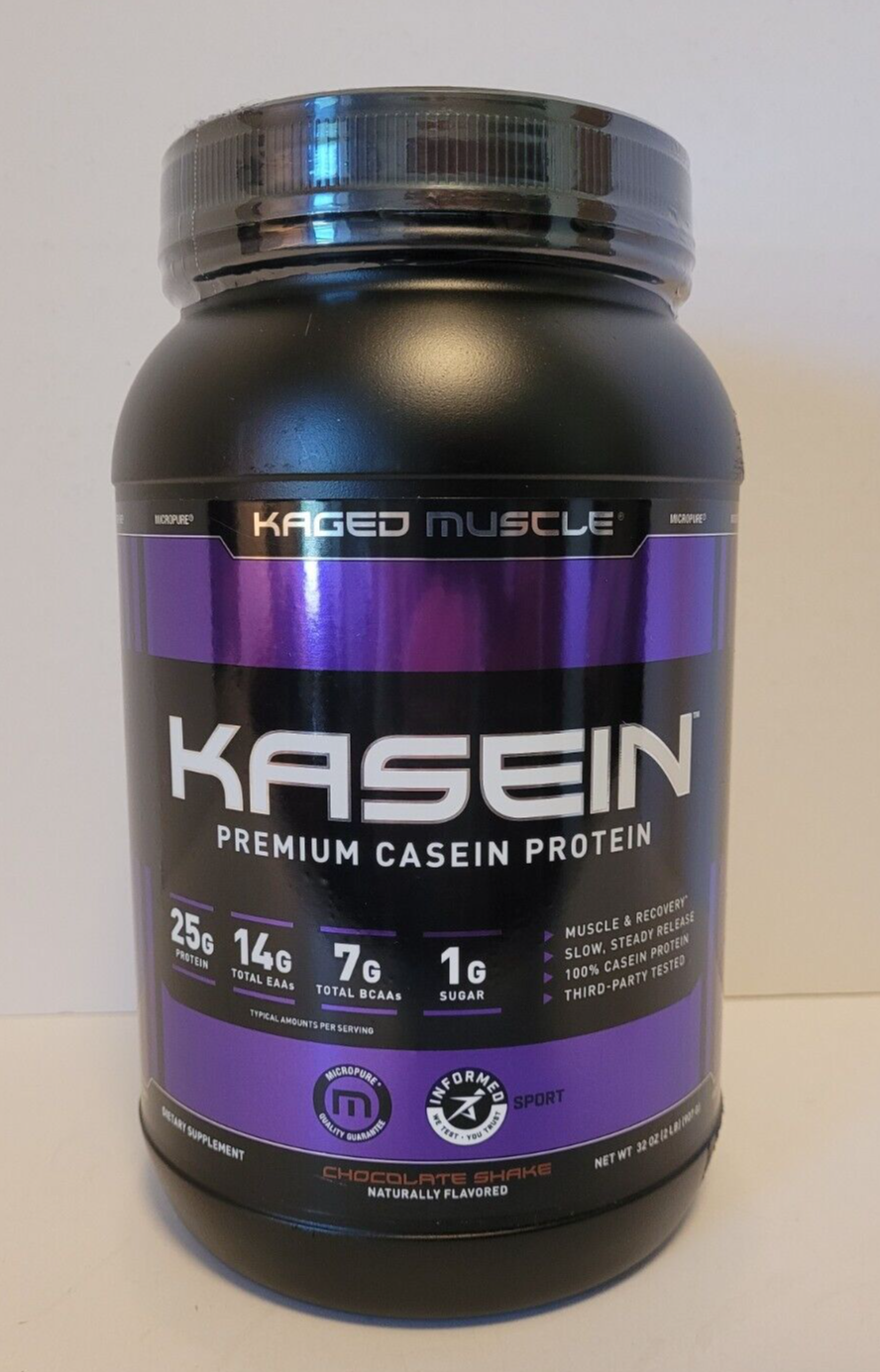 Kaged Muscle Kasein Premium Casein Protein, Chocolate Shake, 2 lb (907