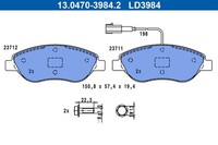 Bremsbelagsatz Scheibenbremse ATE Ceramic 13.0470-3984.2 FüR Fiat Bravo Stilo 2