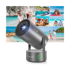 Outdoor Projector with Built-in Battery, Mini Projector with Wifi and Bluetoo...
