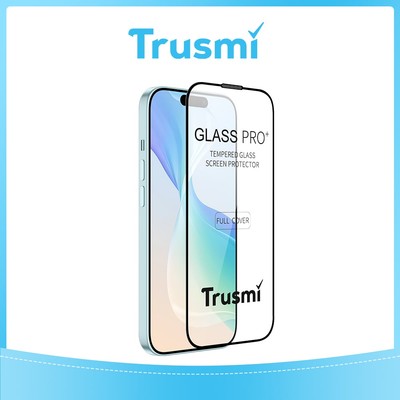 TRUSMI 3D Transparent Tempered Glass Screen Protector for iPhone 15
