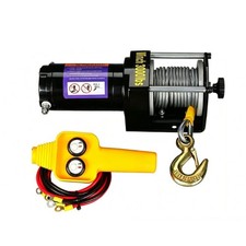 Electric Winch 3000lbs 12V/24V Electric Hoist Truck Small Steel Wire Rope Crane