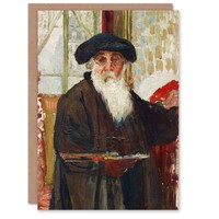 Camille Pissarro Art Card Self Portrait With Paint Palette Blank Greeting Card