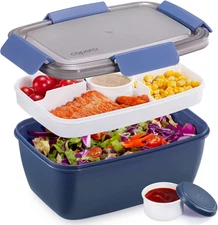 Caperci Large Salad Container Bowl for Lunch - Better Adult Bento Lunch Box 68 O