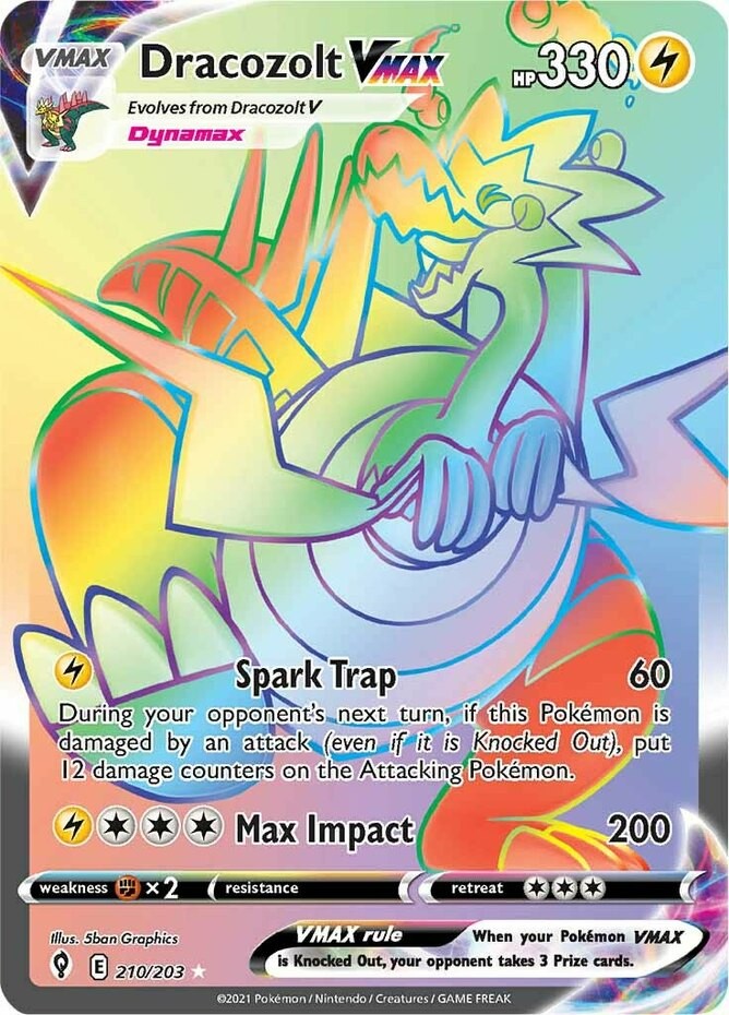 NM-Mint Dracozolt VMAX - 210/203 - Secret Rare Pokemon Evolving Skies