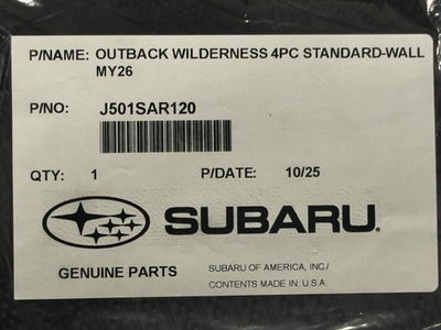2026 Subaru Outback Wilderness All Weather Floor Mats J501SAR120