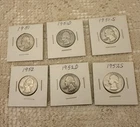 Washington Quarters 1951P, 1951D, 1951S. & 1952P, 1952D, 1952S All 6 See Photos