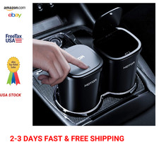 Car Trash Can With Lid Black 2 Pack Mini Vehicle Cup Holder Storage Organizer Car Trash Can With Lid Black 2 Pack Mini Vehicle Cup Holder Storage Organizer