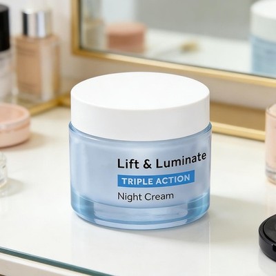 No7 Lift And Luminate Triple Action Nachtcreme ohne Duftstoffe, 1,69 Unzen, ohne