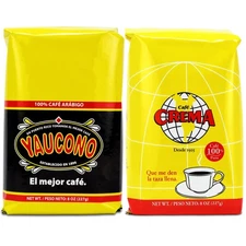 Coffee and Cafe Crema Puerto Rican Ground Coffee Variety 8 Ounce Bags