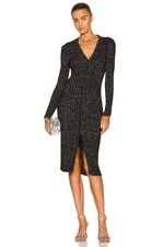 ENZA COSTA Lurex Sweater Rib Cardigan Midi Dress Black XS (0) $298 D1 248