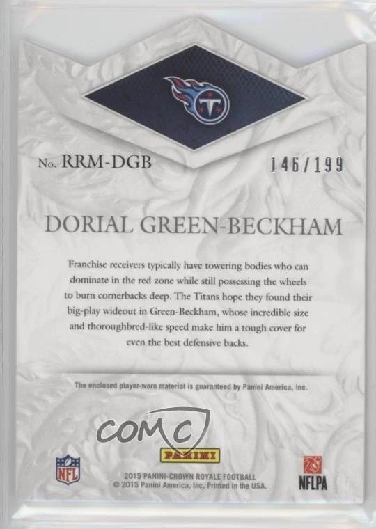 2015 Panini Crown Royale Bronze /199 Dorial Green-Beckham #RRM-DGB RC - Image 2 of 2