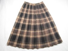 Vintage Evan-Picone Womens Brown Plaid Skirt Sz 26" Waist