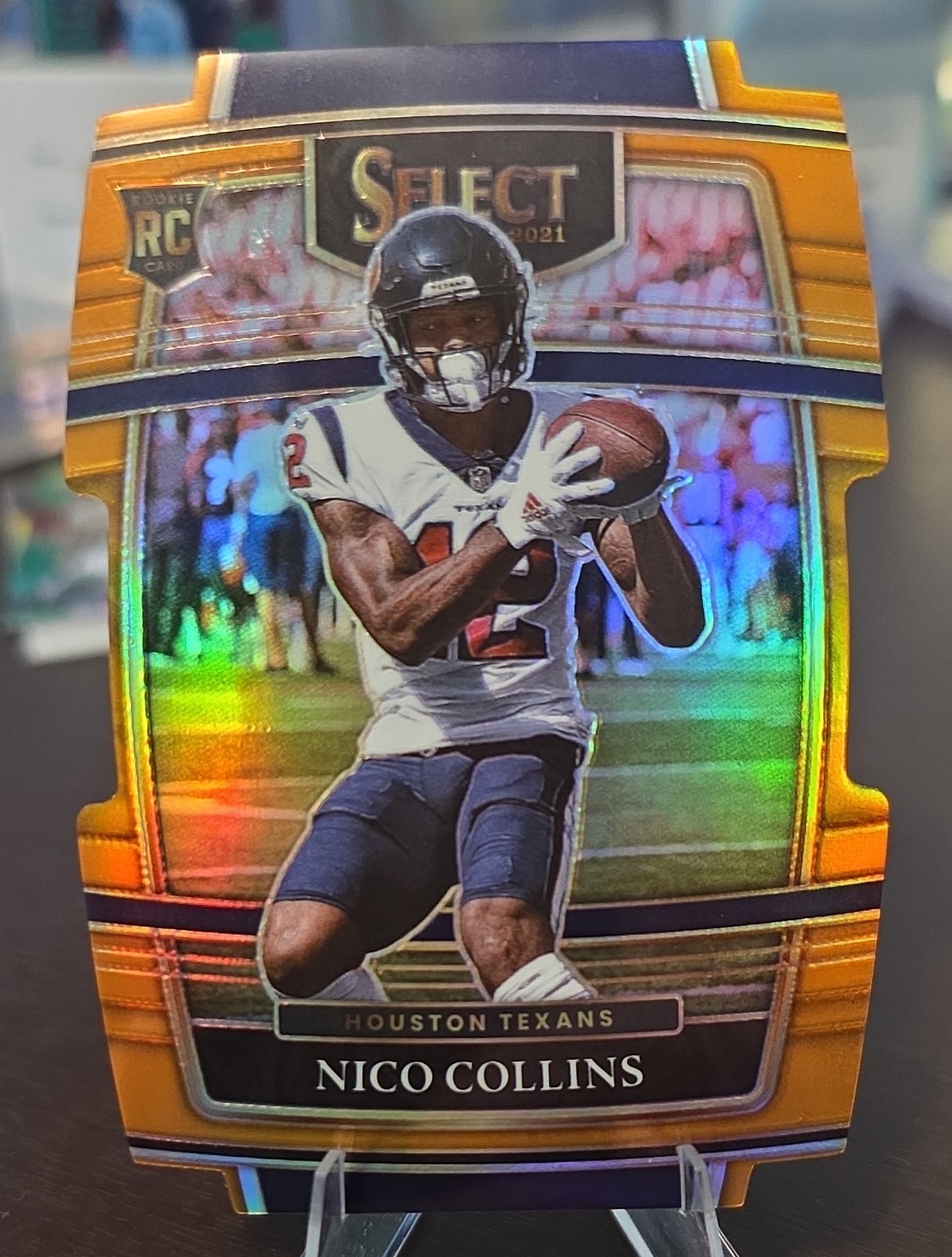 2021 Panini Select - Concourse Nico Collins #69 Orange Prizm Die-Cut /249 (RC)