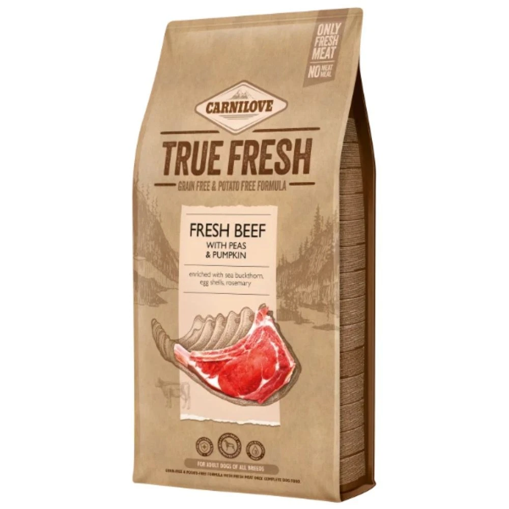 Carnilove True Fresh Beef Grain Free Adult Dry Dog Food High Protein Feed 1.4kg
