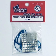 Gofer Racing 1/25 Photo-etch Seat Belt Kit Blue 20004
