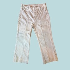 Boho Anthropologie Pilcro Pants High Rise Wide Leg Crop 29 White