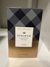 NEW BATH  BODY WORKS GINGHAM LEGEND MEN'S COLLECTION COLOGNE 3.4 FL OZ WITH BOX