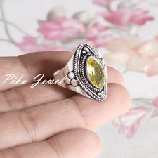 Citrine Topaz Gemstone 925 Sterling Silver Beautiful Ring Selection Jewelry