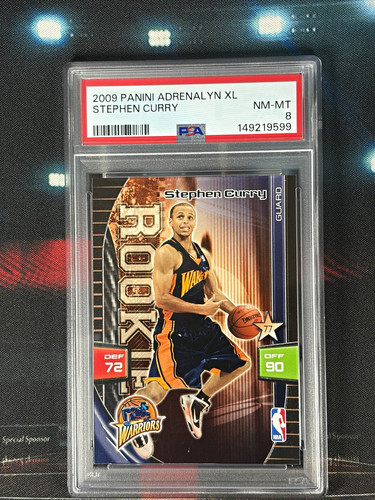 2009 Stephen Curry #77 RC Panini Adrenalyn XL Rookie  Card PSA 8