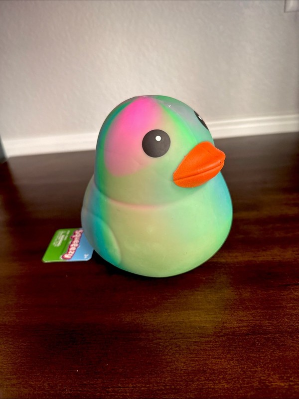 New Tiktok Viral Jumbo 5" XL Squishy Duck Rainbow Tie Dye Toymendous Yellow 15