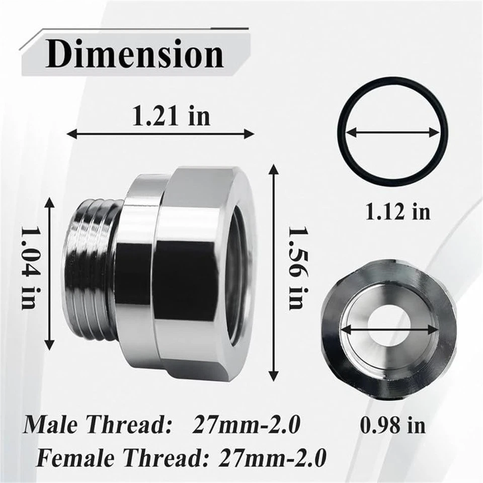 High Quality 27mm-2.0 Thread Size Oil Drain Valve Adapter With O-ring - Image 3 of 4