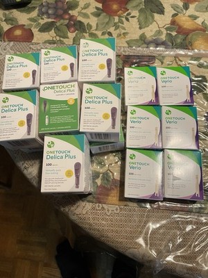 600 One touch Verio Test Strips And 1400 Lancets Brand New Sealed Boxes.