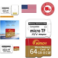 PS Vita Memory Card Adapter with 64GB Micro SD Class 10 High Speed Storage