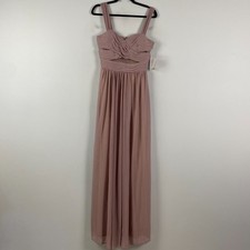 Birdy Grey Elyse Mesh Bridesmaid Dress Womens Medium Mauve Maxi
