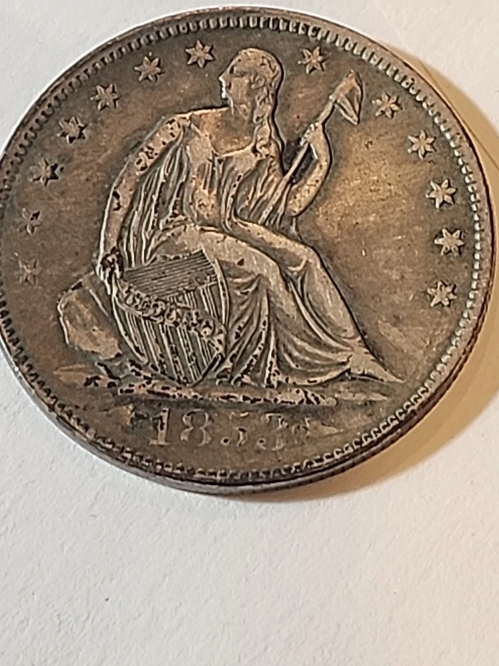 1853 Arrows and Rays Seated Liberty Half Dollar Choice Very Fine VF (R68) - Image 4 of 4