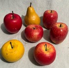 Vintage Lot of 7 Artificial Fruit - Red Apples, yellow apple and pear — photo 1