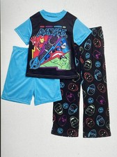 Marvel Avengers Boys Pajamas 3-Piece Pajama Set: Top, Shorts Pants; Size 6