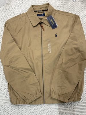 Polo Ralph Lauren Bayport Poplin Jacket Tan Cotton Zip Up Men's | eBay