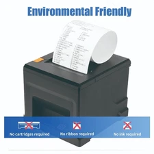 USB ESC POS Receipt Printer 80mm Thermal Printer w/Auto Cutter Cash Drawer