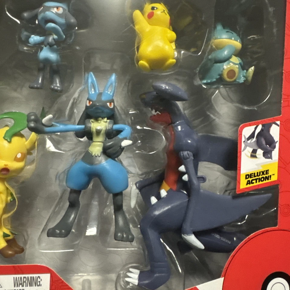 NUEVO Pokemon Figura de Batalla 8 Piezas Set de Regalo Pikachu LUCARIO EEVEE RIOLU GLACEON Foto 2 de 4