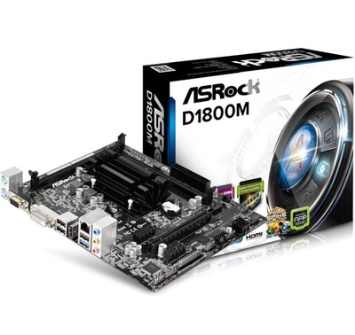 ASRock D1800M Motherboard M-ATX Intel J1800 Quad-Core DDR3 SATA2 HDMI DVI-D PS/2