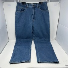 LL Bean Jeans Women 12 Reg Blue Original Fit Relaxed Flannel Lined 216147 Denim