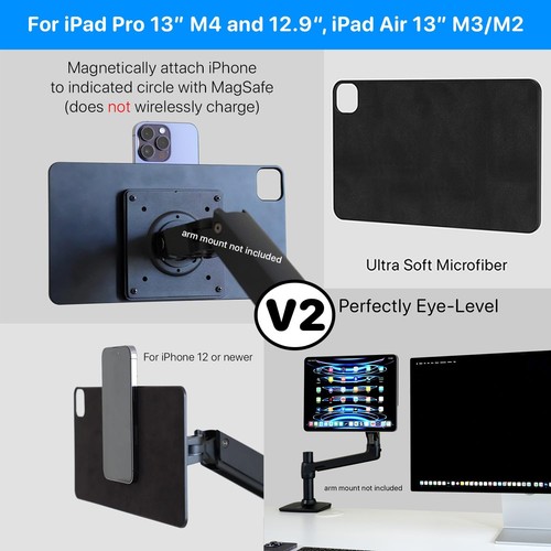 MagFlott VESA Mount V2 (13"/12.9") Wireless Charge for iPad Pro 13" M4, 12.9"... - Picture 7 of 8