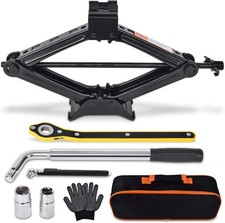 Scissor Car Jack 2 Ton Tire Changing Kit with Lug Wrench - Emergency Kit for Car