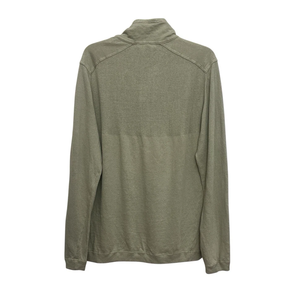 Zegna Sport Garment Dyed Linen Blend Mock Neck Pullover Size Medium Beige Flaw  - Image 2 of 4