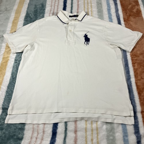 Polo Ralph Lauren Shirt Mens XL Big Logo Pony Embroidery 3 White Preppy Vtg 1027