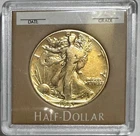 1941 WALKING LIBERTY SILVER Half Dollar - 24K GOLD PLATED IN CUSTOM HOLDER #0084