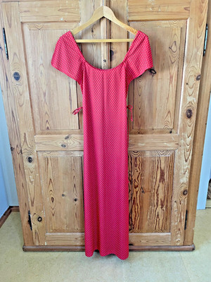Vintage Miss Mad Polka Dot Kleid 1970er sehr guter Zustand Abschlussball rot