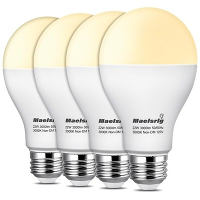 Maelsrlg 200 Watt Equivalent LED Bulb, A21 22W 3000 Lumen Light Bulb, Warm Wh...